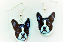 Selling: Boston Terrier Silver Dangle Earrings