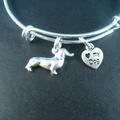 Selling: Dachshund Stainless Steel Bangle Bracelet, I Love My Dog 