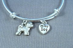 Selling: Bichon Frise Puppy, I Love My Dog, Stainless Steel Bangle