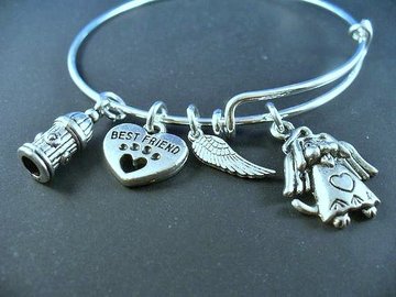 Selling: Dog Remembrance, Dog Angel, Best Friend, Stainless Steel Bangle