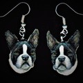 Selling: Boston Terrier Silver Dangle Earrings