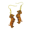 Selling: Dachshund (Red/Brown), Gold Dangle Earrings