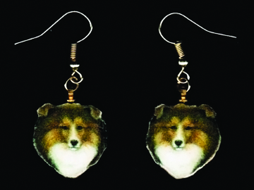 Selling: Shetland Sheepdog, Gold Dangle Earrings