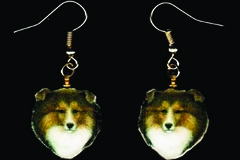 Selling: Shetland Sheepdog, Gold Dangle Earrings