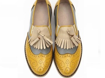 Vente avec paiement en ligne: Femmes en cuir véritable gland brogue oxford chaussures femme