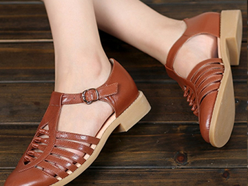 Vente avec paiement en ligne: Femmes En Cuir véritable oxford Sandales creux chaussures 