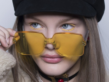 Vente avec paiement en ligne: Marque Surdimensionné Carré lunettes de Soleil Sans Monture 
