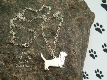 Selling: Necklace Bassett Hound * 925 sterling silver