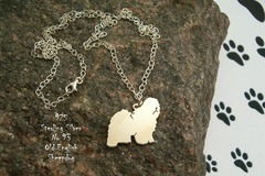 Selling: Necklace Old English Sheepdog * 925 sterling silver