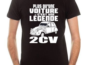 Sale retail: T-shirt Noir 2CV Légende