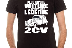 Vente au détail: T-shirt Noir 2CV Légende