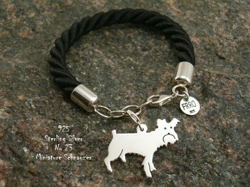 Selling: Bracelet  Miniature Schnauzer * 925 silver sterling