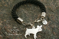 Selling: Bracelet  Miniature Schnauzer * 925 silver sterling