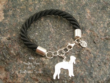 Selling: Bracelet  Bedlington Terrier * 925 silver sterling