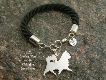 Selling: Bracelet  Chihuahua long haired * 925 silver sterling