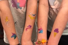 Request To Book & Pay In-Person (hourly/per party package pricing): Glitter Tattoos- Body Art by Natalie