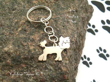 Selling: Keyring Yorkshire Terrier * 925 sterling silver