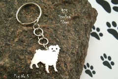 Selling: Keyring Pug * 925 sterling silver