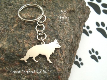 Selling: Keyring  German Shepherd * 925 sterling silver