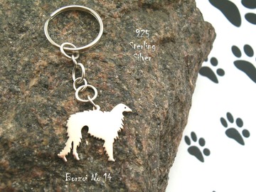 Selling: Keyring Borzoi Greyhound * 925 sterling silver