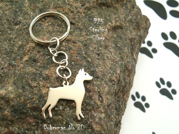 Selling: Keyring Doberman * 925 sterling silver