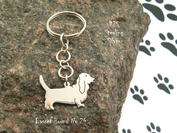 Selling: Keyring Basset Hound * 925 sterling silver