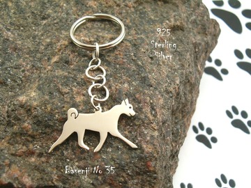 Selling: Keyring Basenji * 925 sterling silver