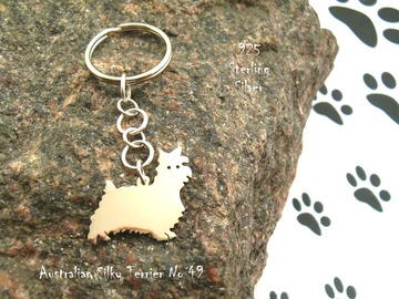 Selling: Keyring Australian Silky Terrier * 925 sterling silver