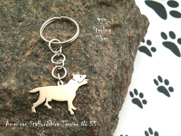 Selling: Keyring American Staffordshire Terrier * 925 sterling silver