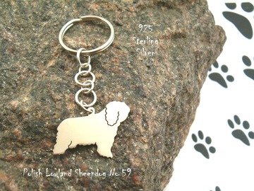 Selling: Keyring Polish Lowland Sheepdog * 925 sterling silver