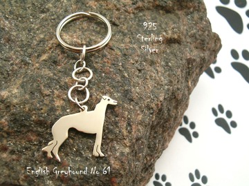 Selling: Keyring English Greyhound * 925 sterling silver