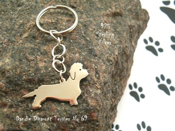 Selling: Keyring Dandie Dinmont Terrier * 925 sterling silver