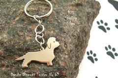 Selling: Keyring Dandie Dinmont Terrier * 925 sterling silver