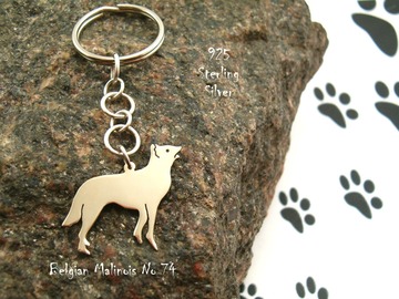 Selling: Keyring Belgian Malinois * 925 sterling silver