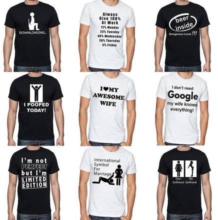 Lot of 20 Assorted Funny Gildan T-shirts Unisex White only
