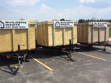 Renting out equipment (w/o operator): Trailer for construction waste  with 10-yard capacity 