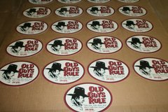 Bulk Lots: 25 OLD GUYS RULE JOHN WAYNE TALK LOW NEW PACKAGED STICKERS 