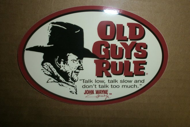 25 OLD GUYS RULE JOHN WAYNE TALK LOW NEW PACKAGED STICKERS 