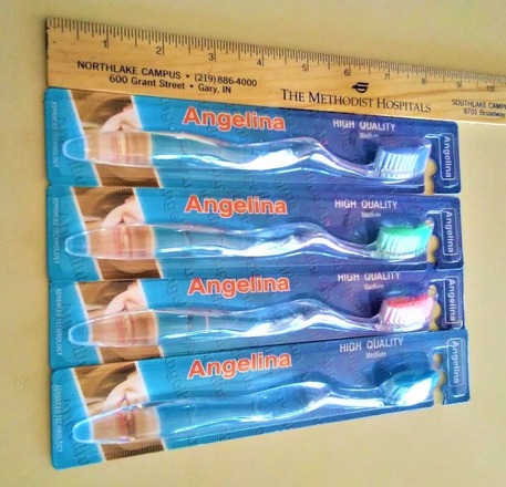 108 Toothbrushes By Angelina High Quality Medium Bristle