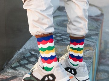 Vente avec paiement en ligne: 1-7 Pairs / Lot Hip Hop Socks Men Streetwear Long Socks Football