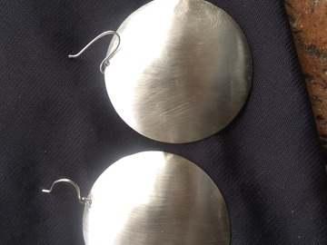 Selling: Sterling Silver 2in Disc earrings