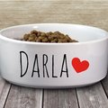 Selling: Personalized Pet Dog Bowl with Name & Heart - Ceramic - 6" or 7"