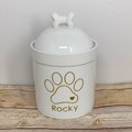 Selling: Personalized Dog Treat Jar w/ Name and Paw - Porcelain 