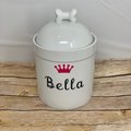 Selling: Personalized Dog Treat Jar and Canister with Name and Crown 