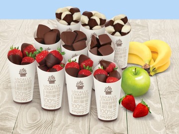 Request To Book & Pay In-Person (hourly/per party package pricing): Chocolate Dipped Fruit Cup Party Bundle by Edible Arrangements 