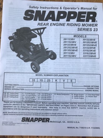 Troubleshooting snapper rear online engine rider