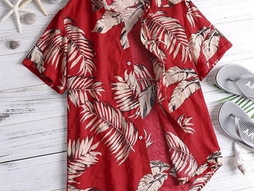 Vente avec paiement en ligne: Style hawaïen hommes à manches courtes imprimé chemise vacances