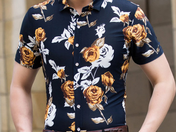 Vente avec paiement en ligne: 2019 hommes hawaïen chemise à manches courtes hommes robe chemise