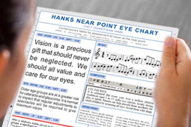 Near Point Eye Charts (3 double-sided) - ODs on FB