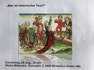 Workshop offering (dates): "Was ist historischer Tanz"